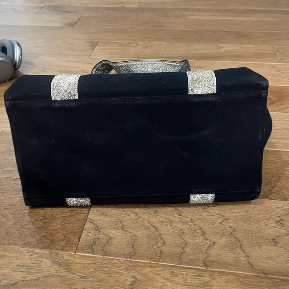 Chic navy Tote Bag with Silver Accents - Picture 6 of 8